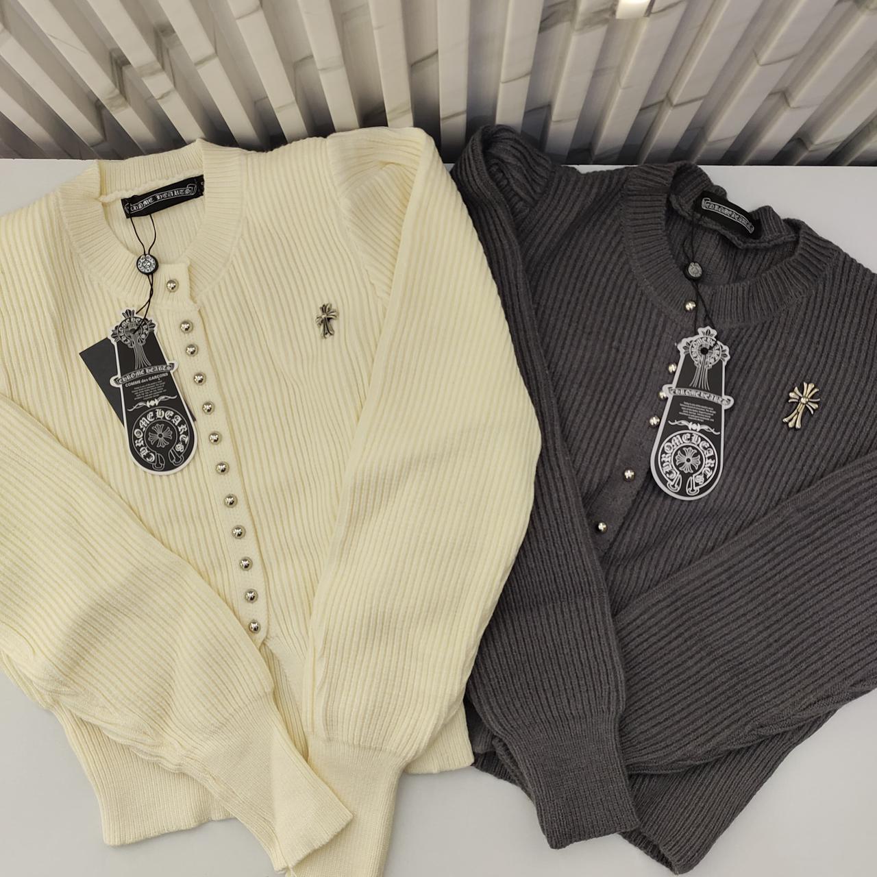 Chrome Heart Winter Knit  Off White Cardigan