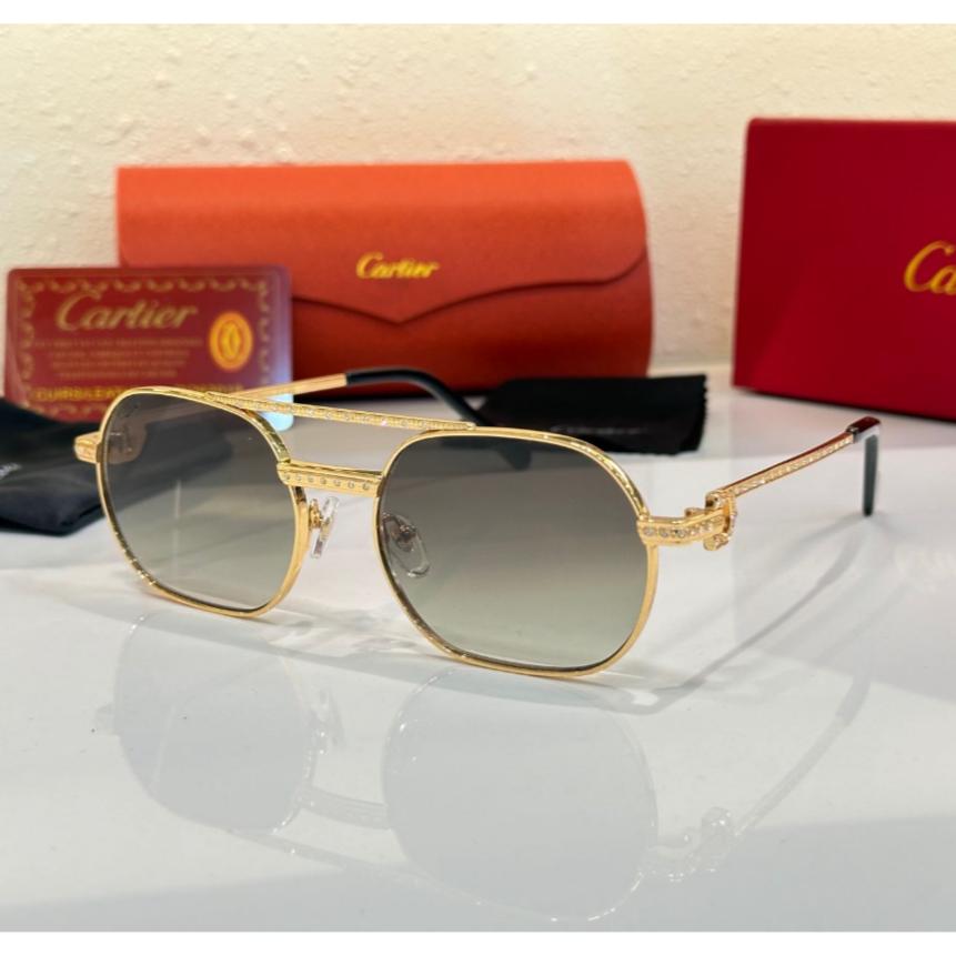 Cartier Tinted Green Unisex Premium Sunglass