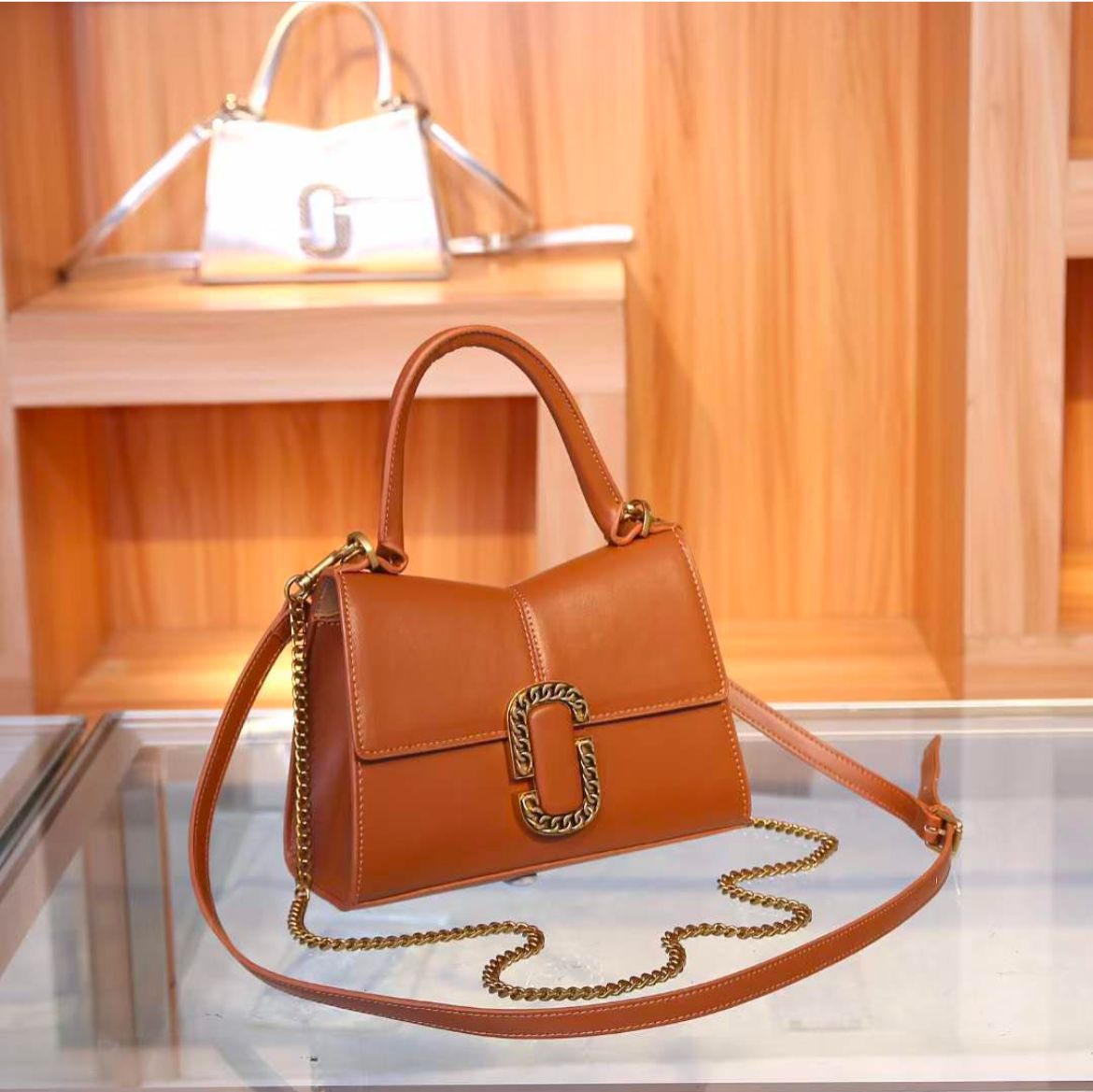 WhatsApp Image 2025-01-03 at 1.27.40 PM Marc Jacob The Mini St Marc Brown Handbag (With Box)