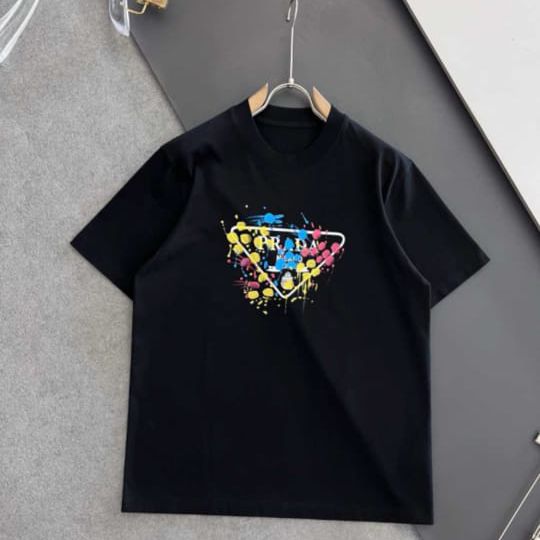 WhatsApp Image 2025-01-22 at 4.46.33 PM Prada Colorful Logo Black Tshirt