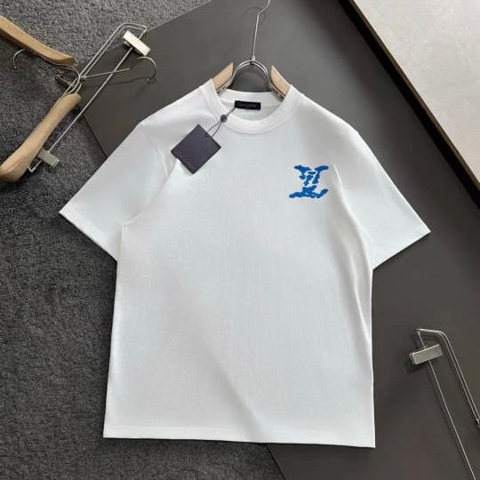 Louis Vuitton Blue Logo White Tshirt
