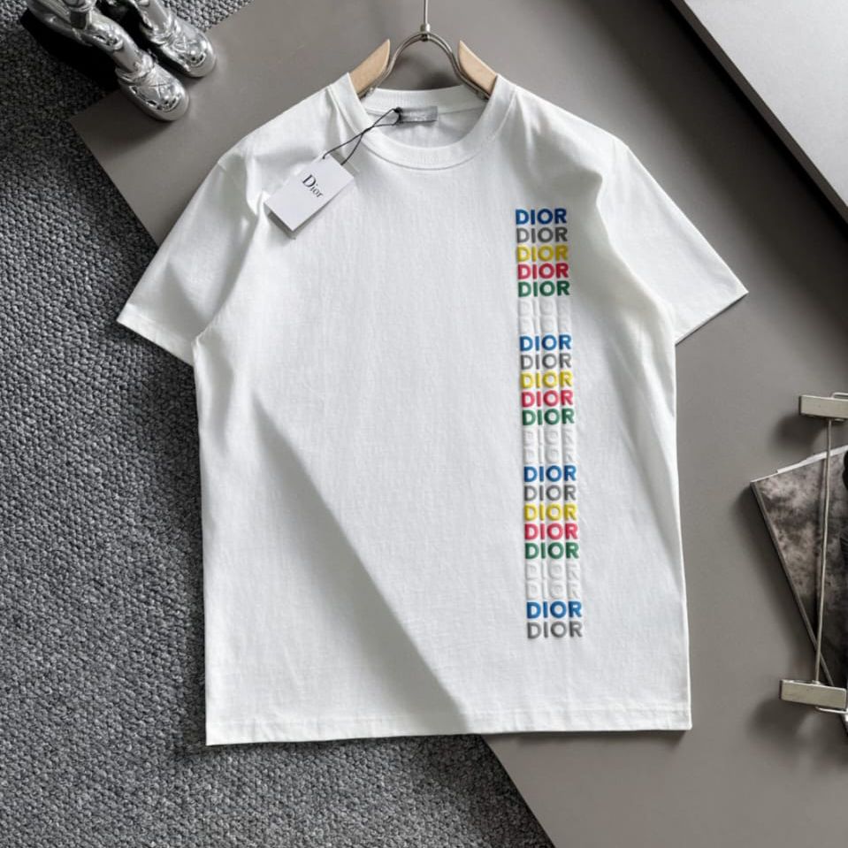 Dior White Colorful Tshirt
