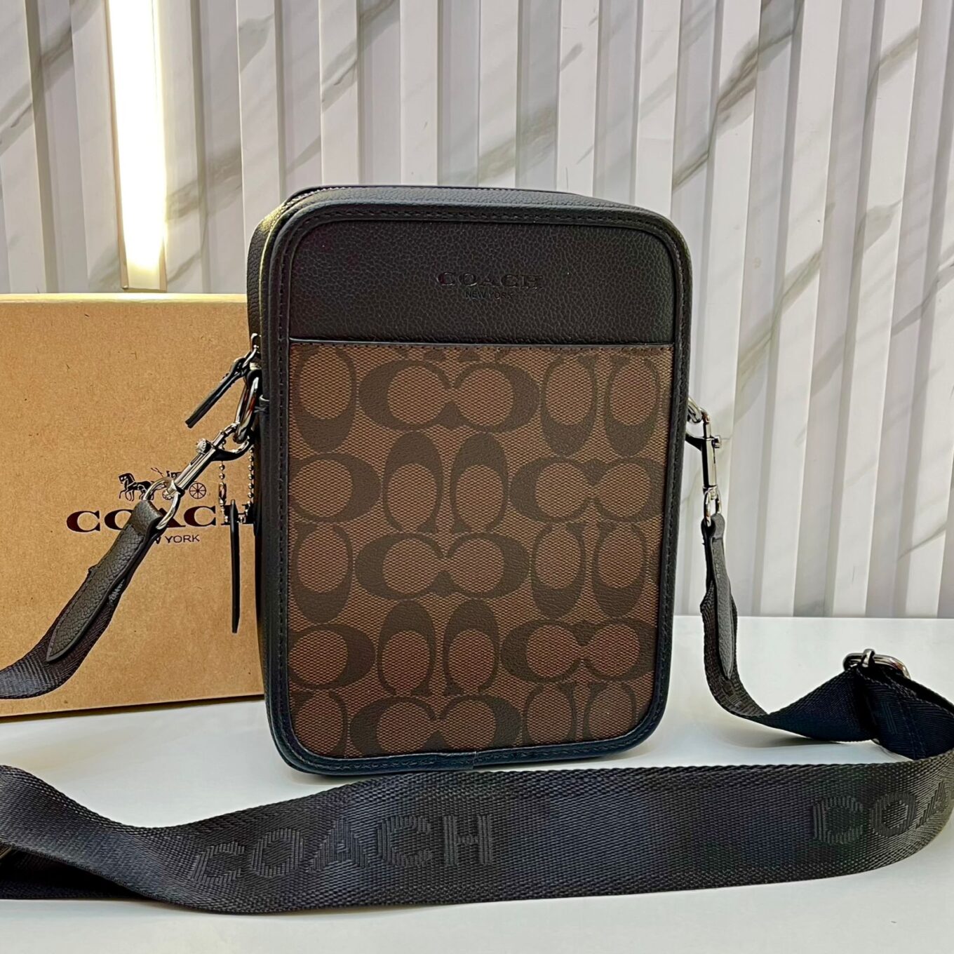 Coach Coffee Messenger Bag (With Box)