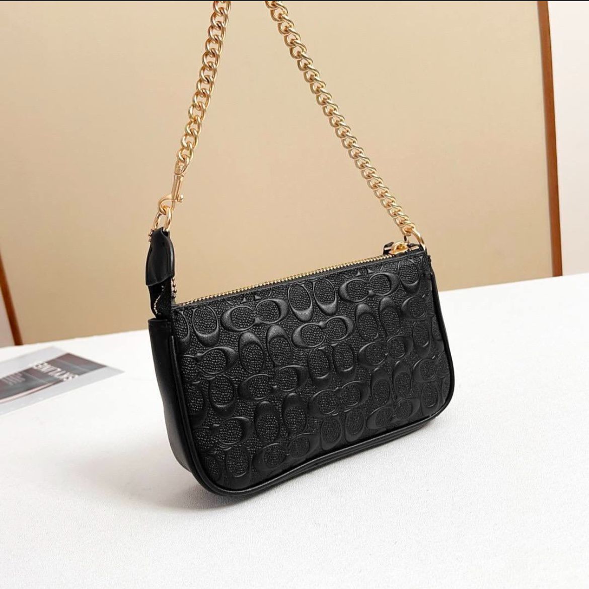 WhatsApp Image 2025-01-31 at 1.45.33 AM Coach Embossed Black Shoulder Bag (With Box)