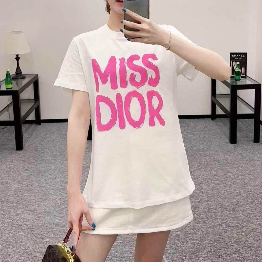 WhatsApp Image 2025-02-14 at 4.45.29 PM Miss Dior White Pink Oversized T-shirt For Women