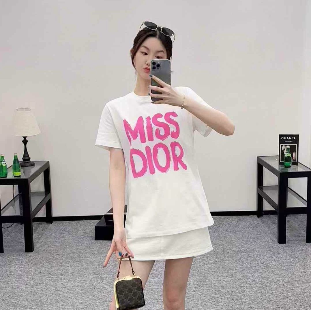 WhatsApp Image 2025-02-14 at 4.45.30 PM (1) Miss Dior White Pink Oversized T-shirt For Women