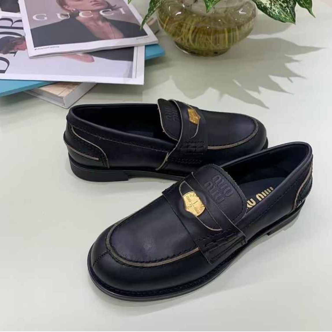 Miu Miu Black Penny Loafer
