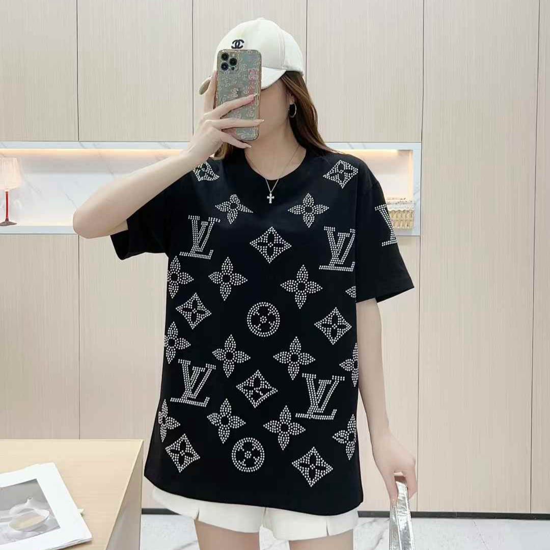 WhatsApp Image 2025-02-16 at 11.58.12 PM (1) Louis Vuitton Black Oversized T-shirt For Women
