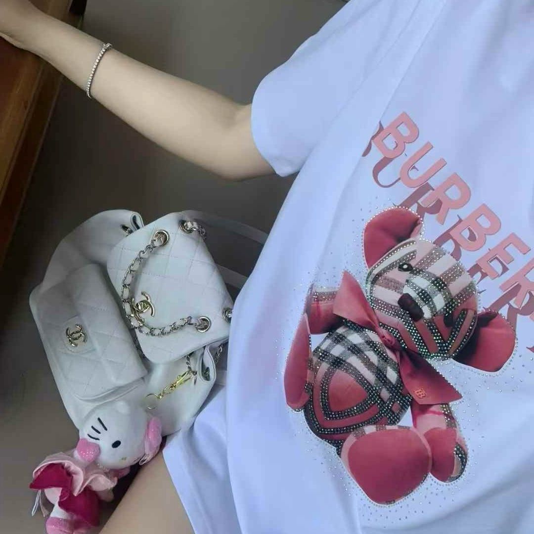 Burberry Teddy White Oversized T-shirt  For Women