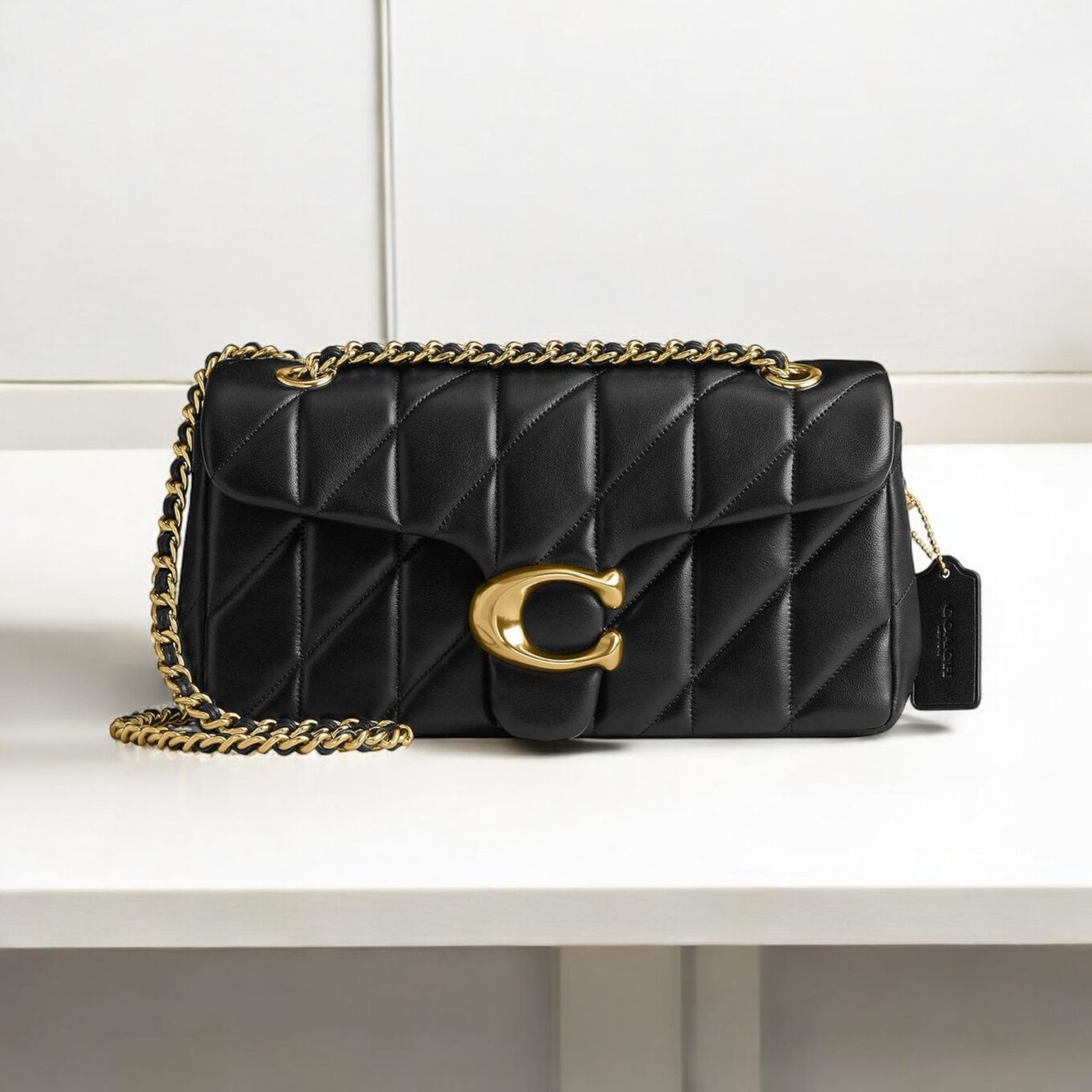 Coach Tabby 26 Black Quilted Sling Bag (With Box)