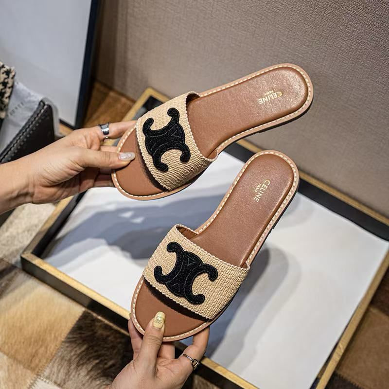 WhatsApp Image 2025-02-27 at 4.48.17 PM Celine Triomphe Black Brown Flat Slipper