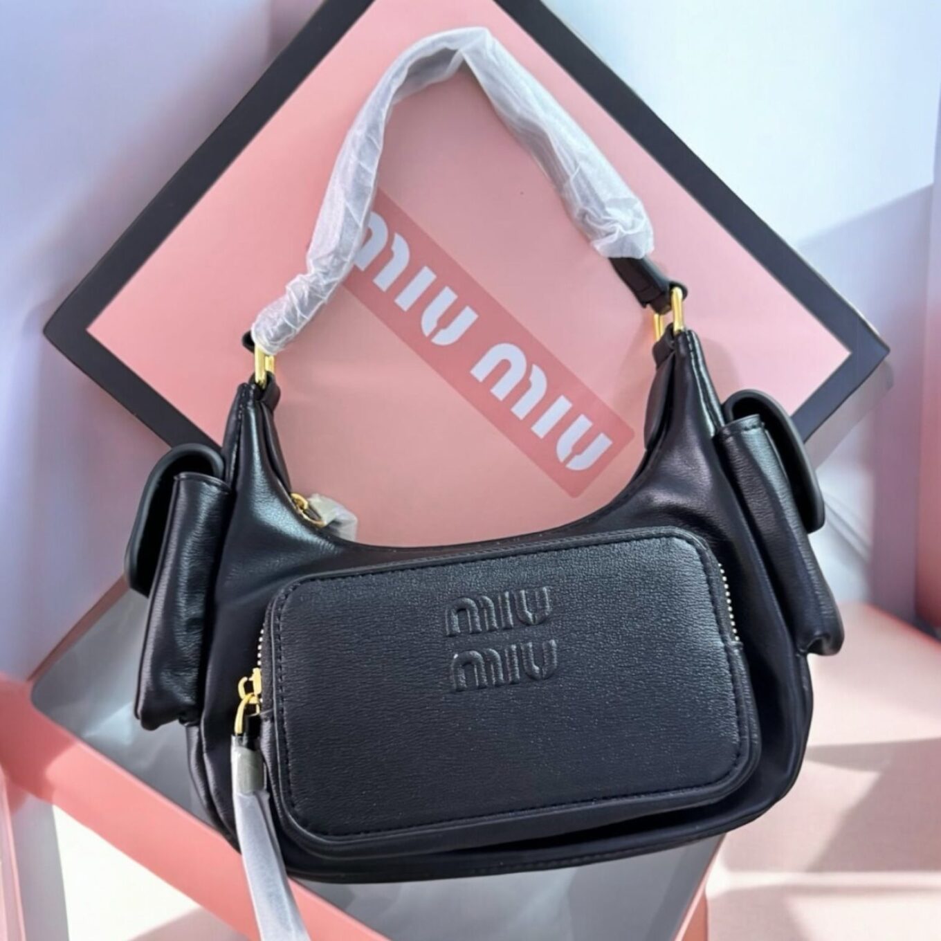 Miu Miu Nappa Black Shoulder Bag (With Box)