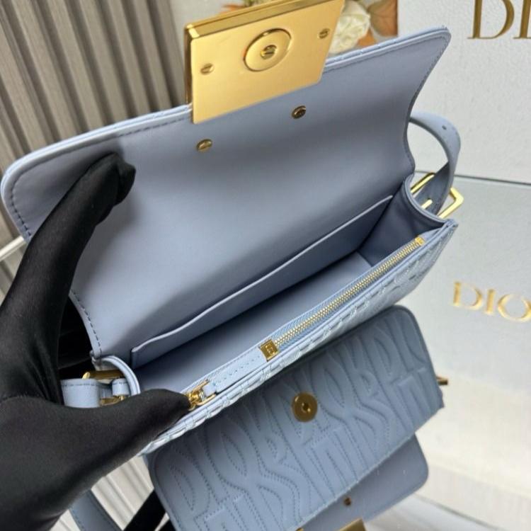 Dior Miss Dior Flap Sky Embossed Sling Bag (With Box)