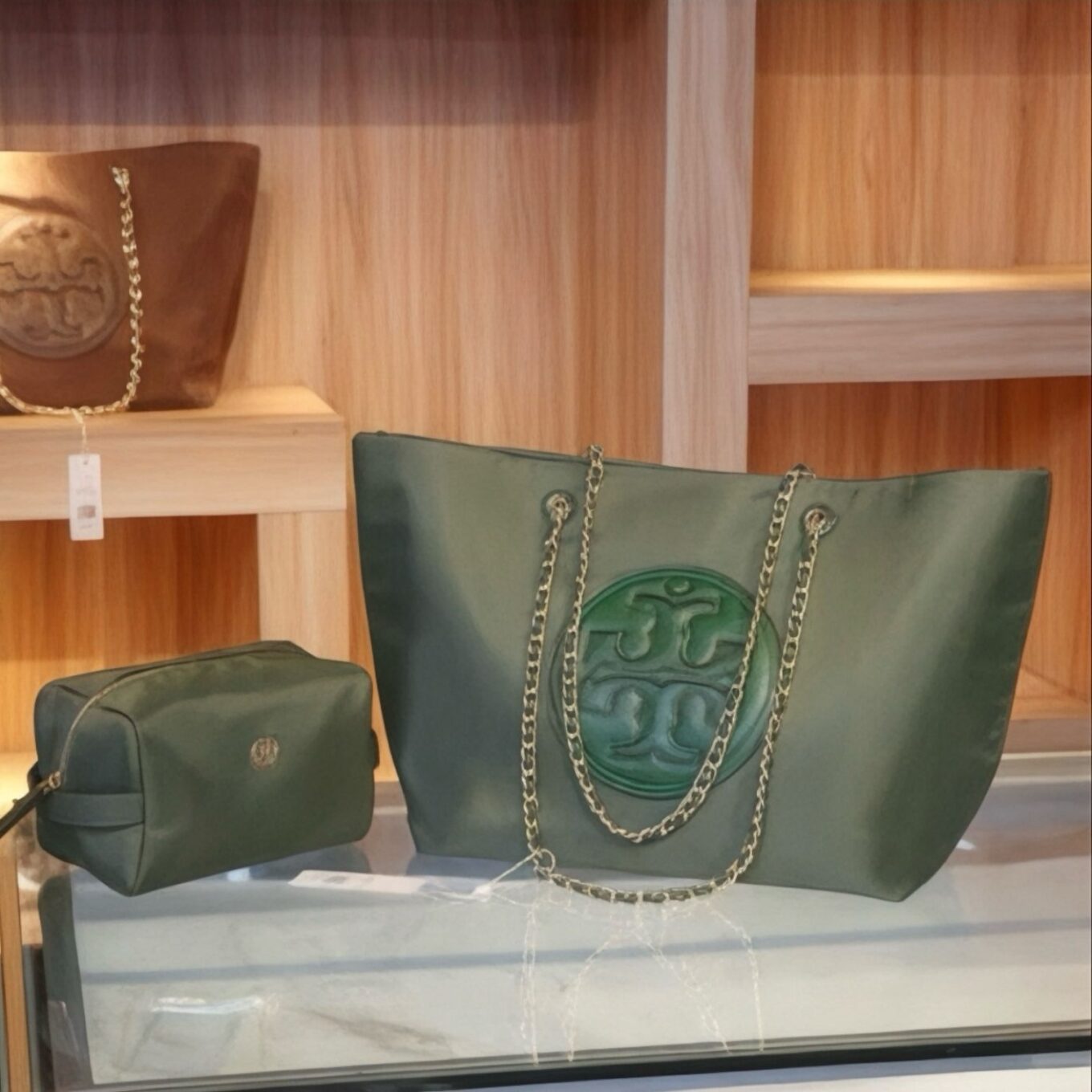 WhatsApp Image 2025-03-05 at 2.28.37 PM Tory Burch Ella Chain Green Tote Bag