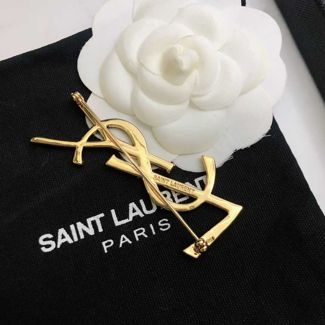 WhatsApp Image 2025-03-07 at 5.50.28 PM YSL Black Golden Logo Brooch