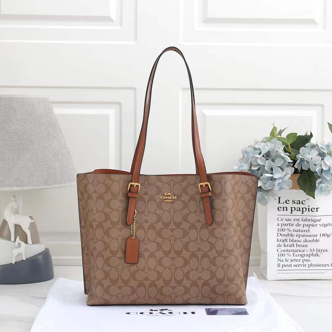 Coach Mollie Apricot Brown Tote Bag