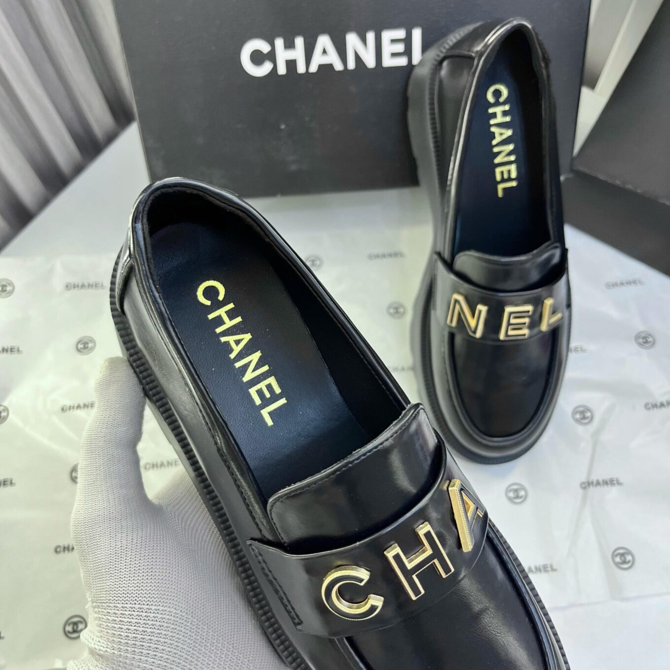 Chanel Black Mocassin Loafer