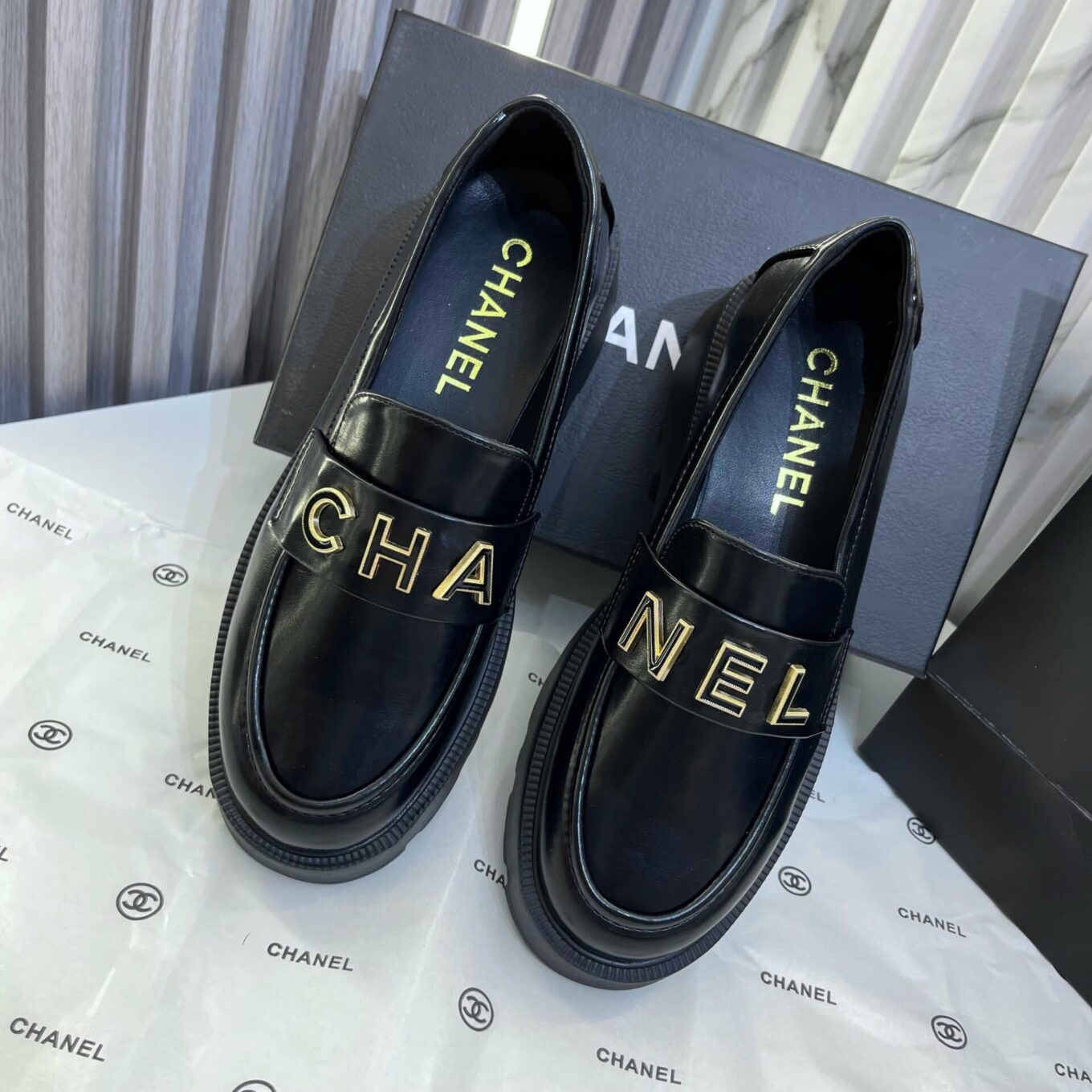 Chanel Black Mocassin Loafer