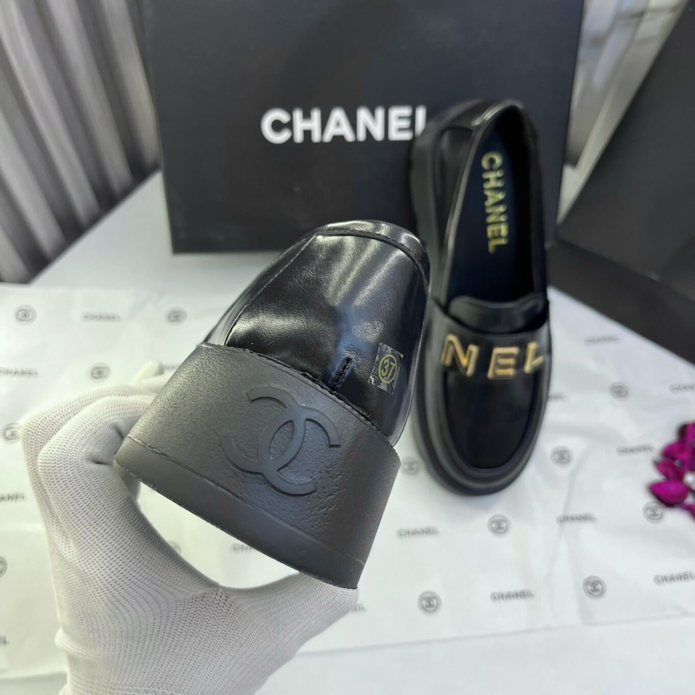 Chanel Black Mocassin Loafer