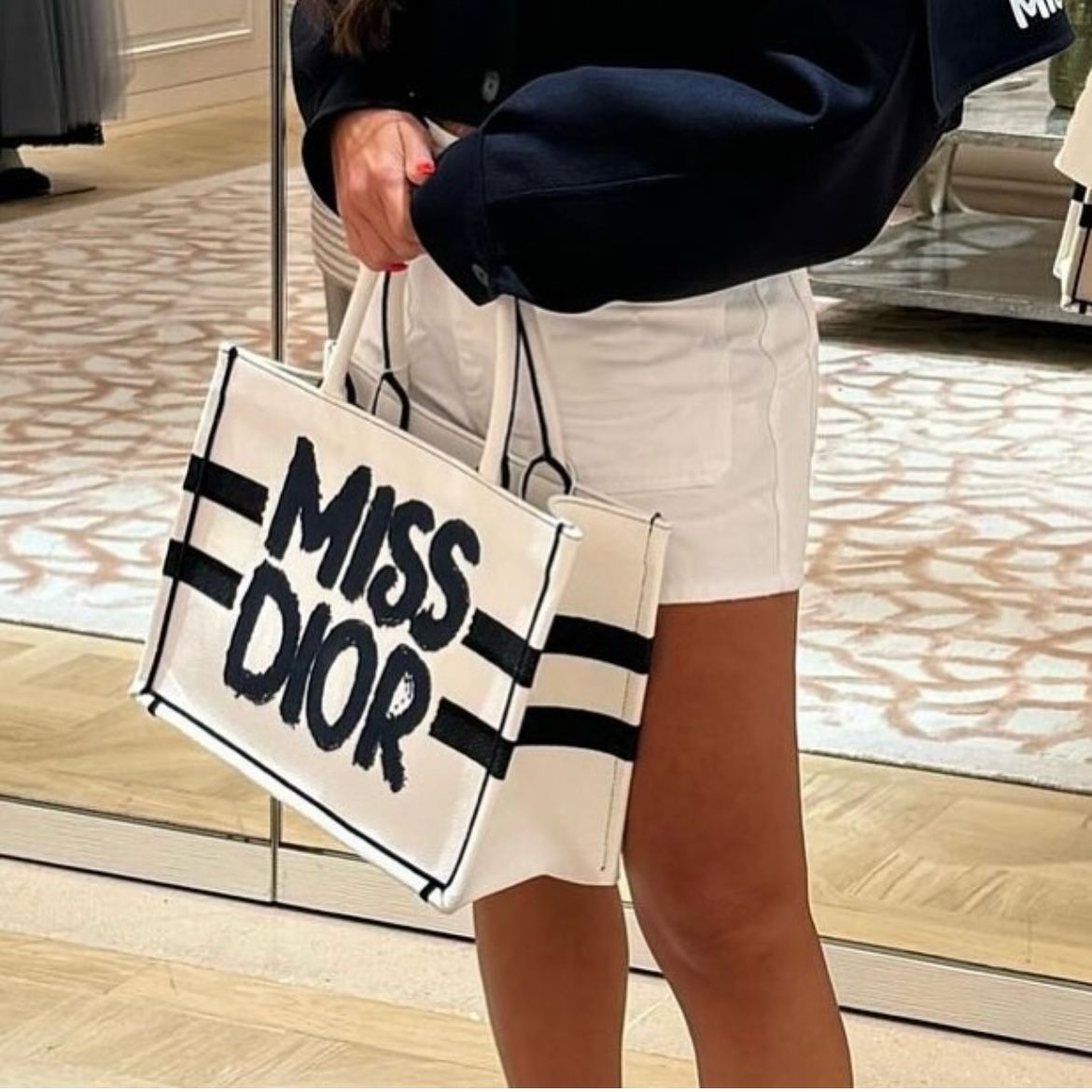 Christian Dior Miss Dior White Book Tote (With Box)