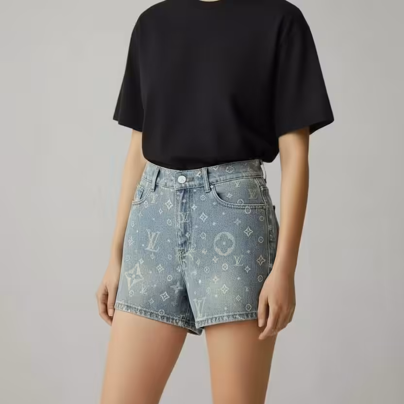 Louis Vuitton Monogram Denim Shorts For Women