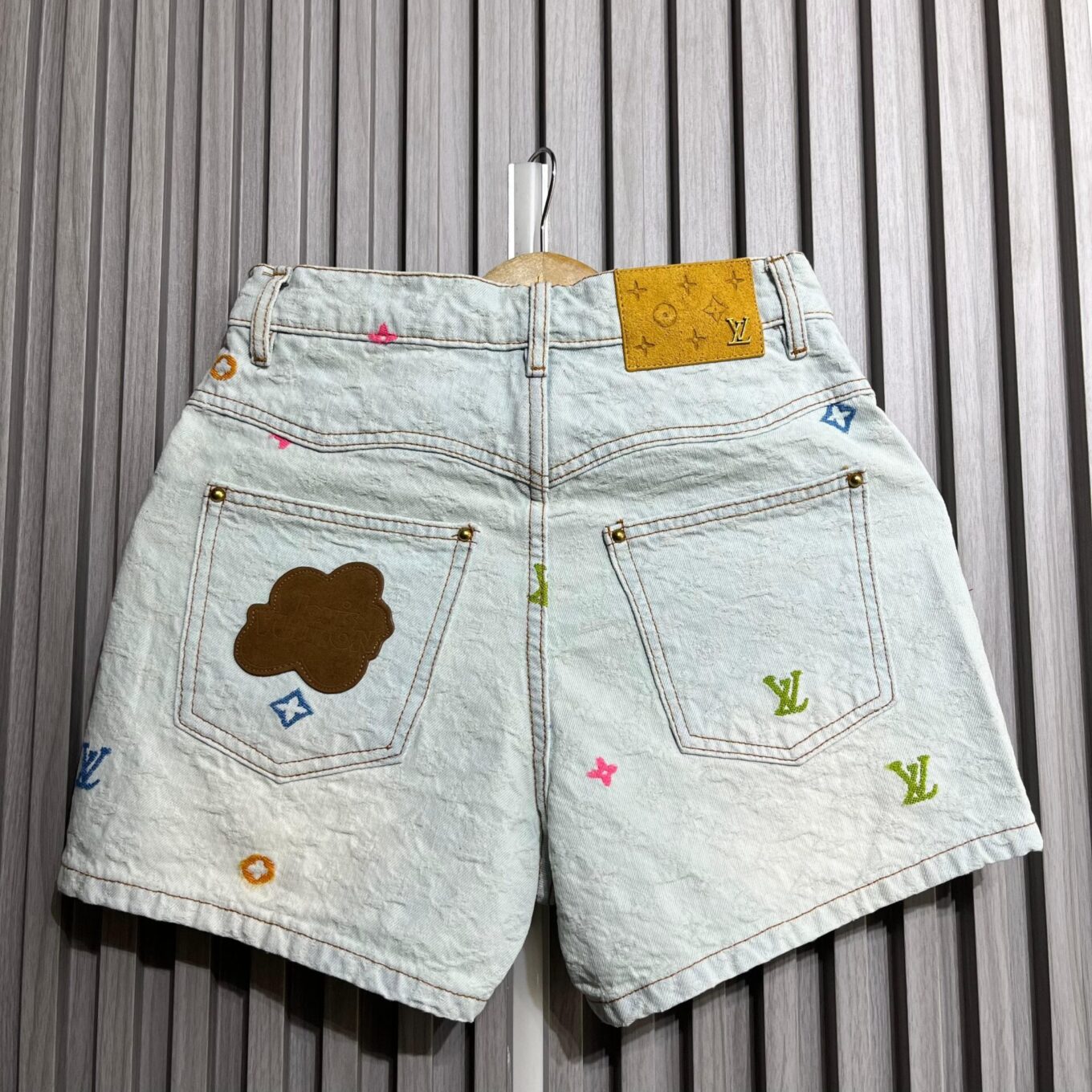 WhatsApp Image 2025-05-22 at 7.58.00 PM (1) Louis Vuitton Summer Jaquard Denim Shorts For Women