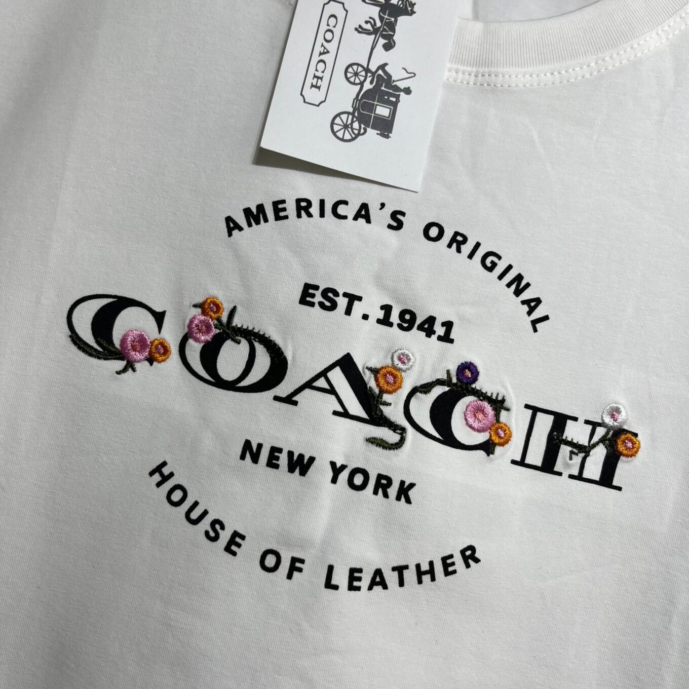 Coach Logo White T-shirt For Women