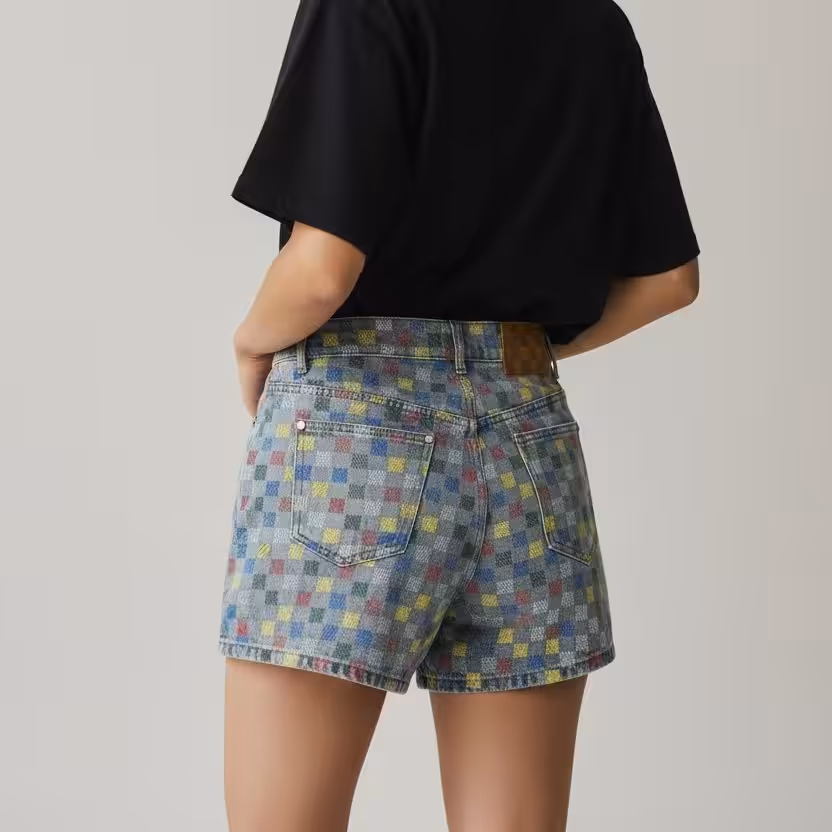 Louis Vuitton check Denim Shorts For Women