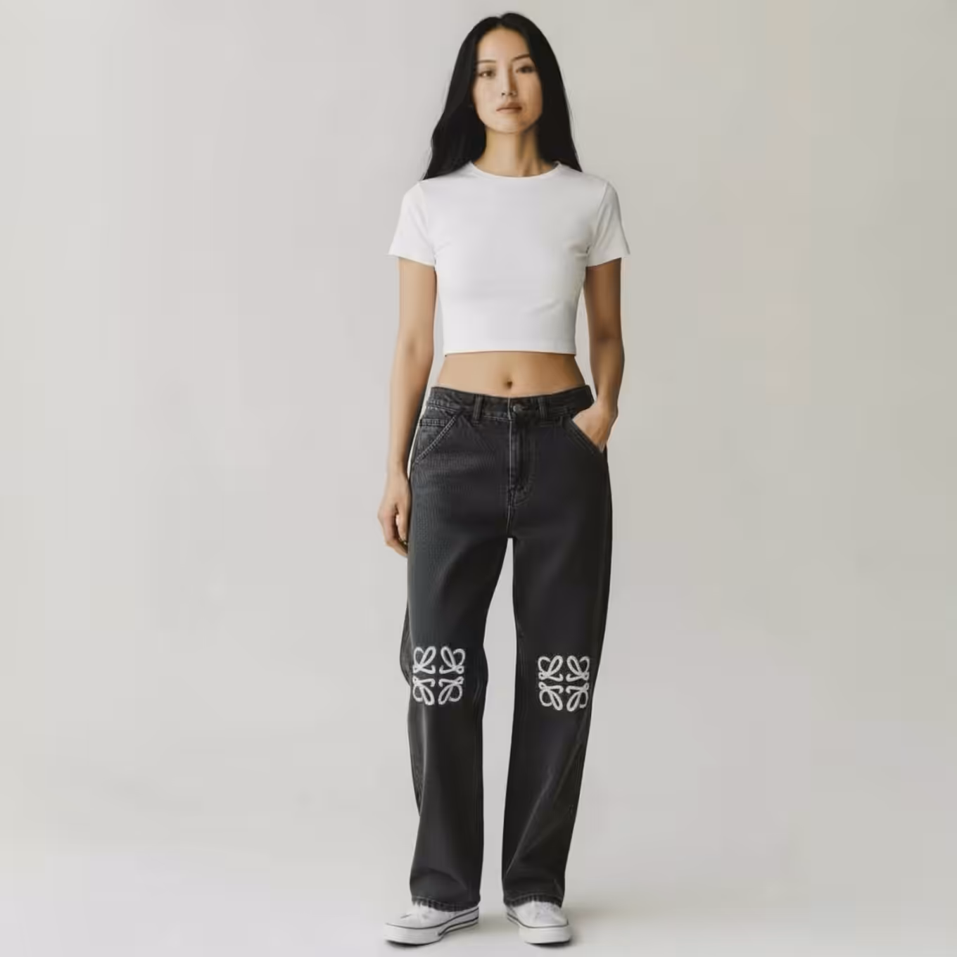 Loewe Black Relaxed Fit Denim For Women