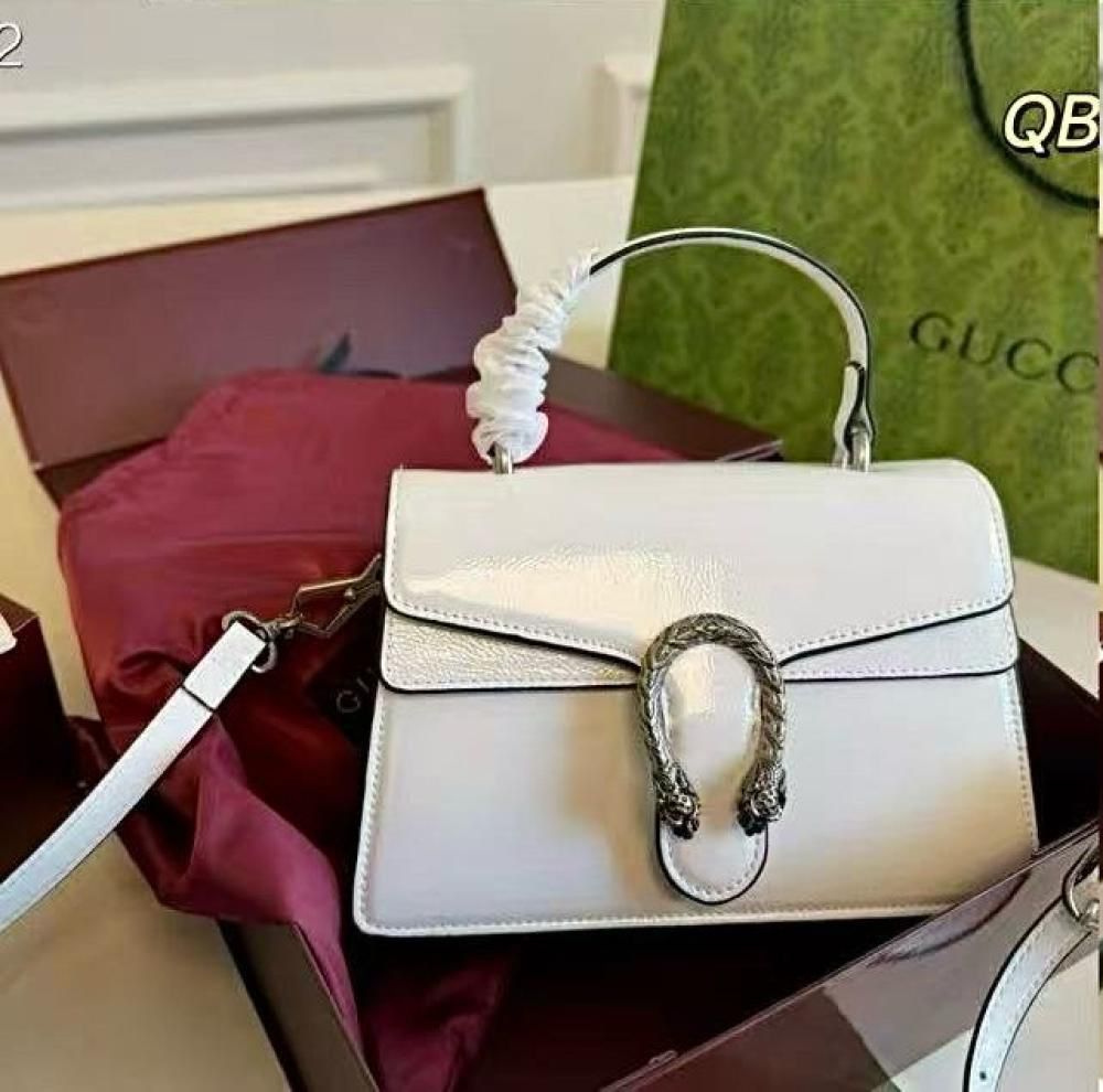 Gucci Dionysus Top Handle White Shinny Handbag (With Box)