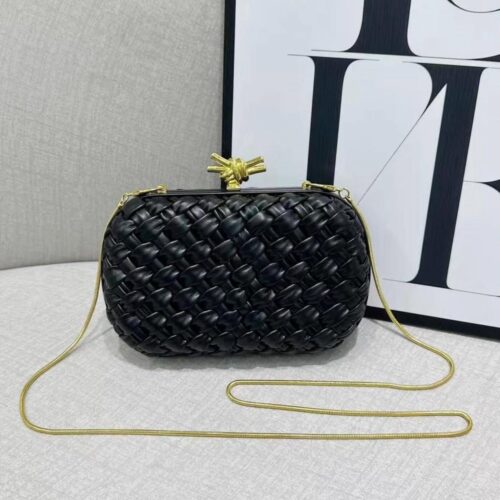 Bottega Venetta Knot Black Clutch (With Box)
