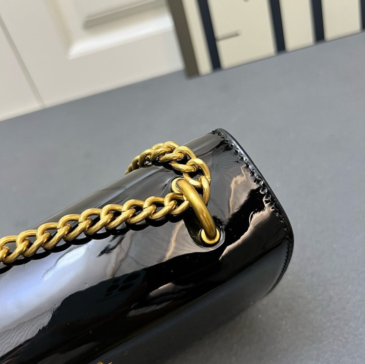 Ysl Sunset Patent Black Premium Quality Sling Bag (With Double Box)