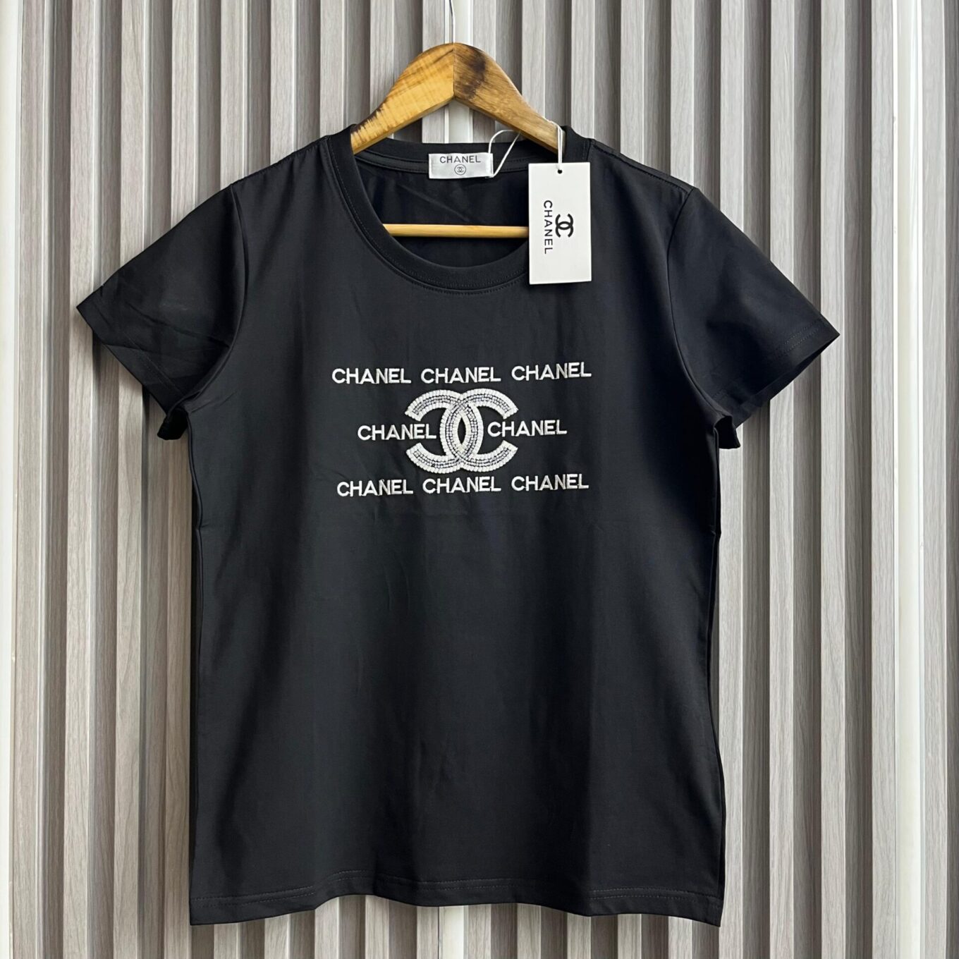 Chanel Black Logo T-shirt For Women