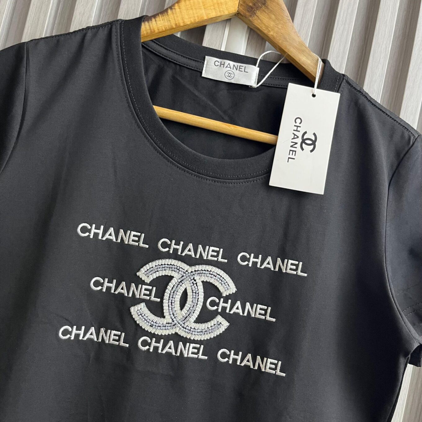 Chanel Black Logo T-shirt For Women