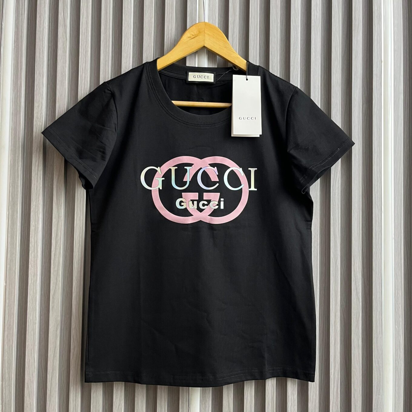 WhatsApp Image 2025-06-16 at 11.01.08 AM Gucci Logo Black Tshirt For Women