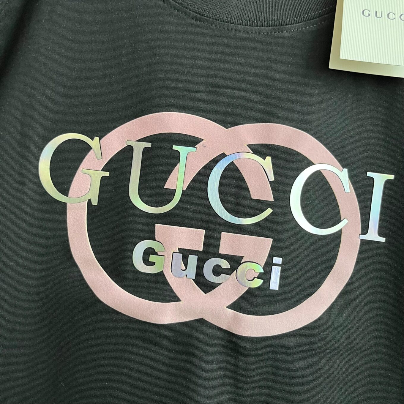 WhatsApp Image 2025-06-16 at 11.01.09 AM Gucci Logo Black Tshirt For Women