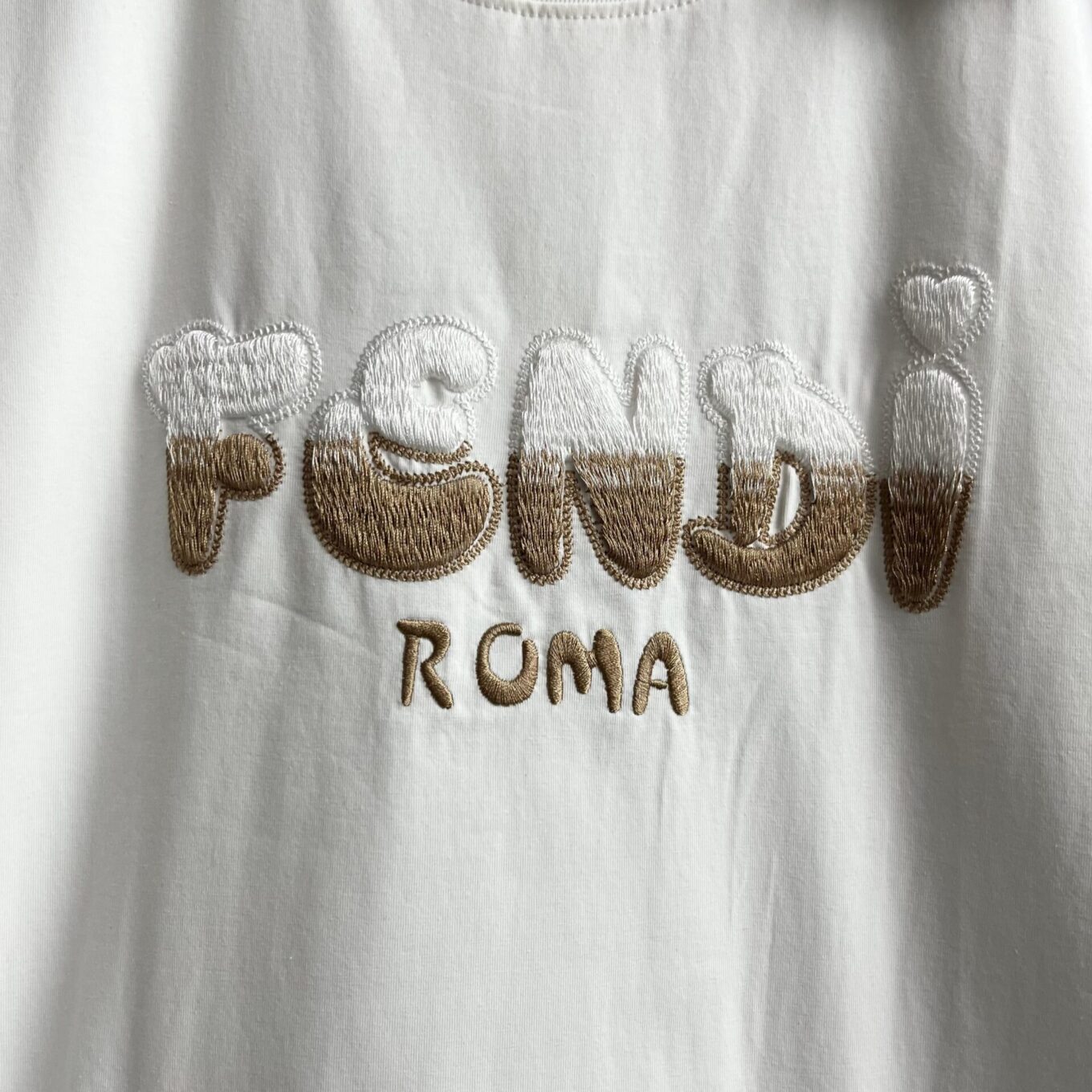 WhatsApp Image 2025-06-16 at 11.21.02 AM Fendi White 3D Logo Tshirt For Women