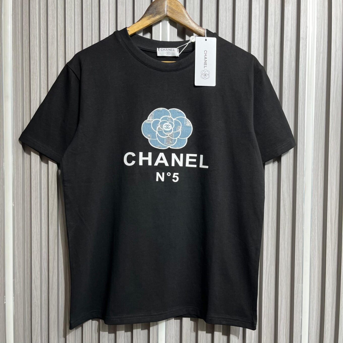 Chanel Flower Black Oversized T-shirt  For Women