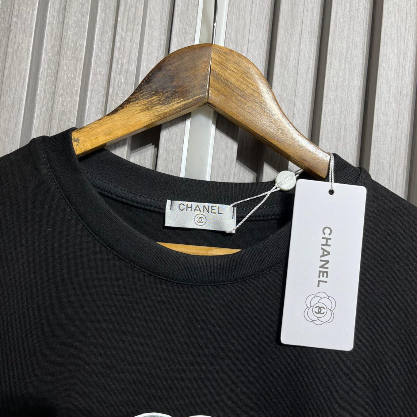 Chanel Flower Black Oversized T-shirt  For Women