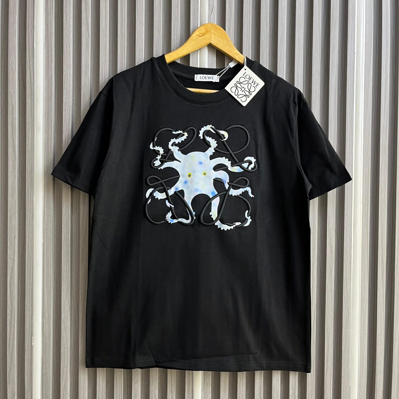 WhatsApp Image 2025-06-17 at 12.53.44 PM Loewe Octopus Black Oversized T-shirt For Women