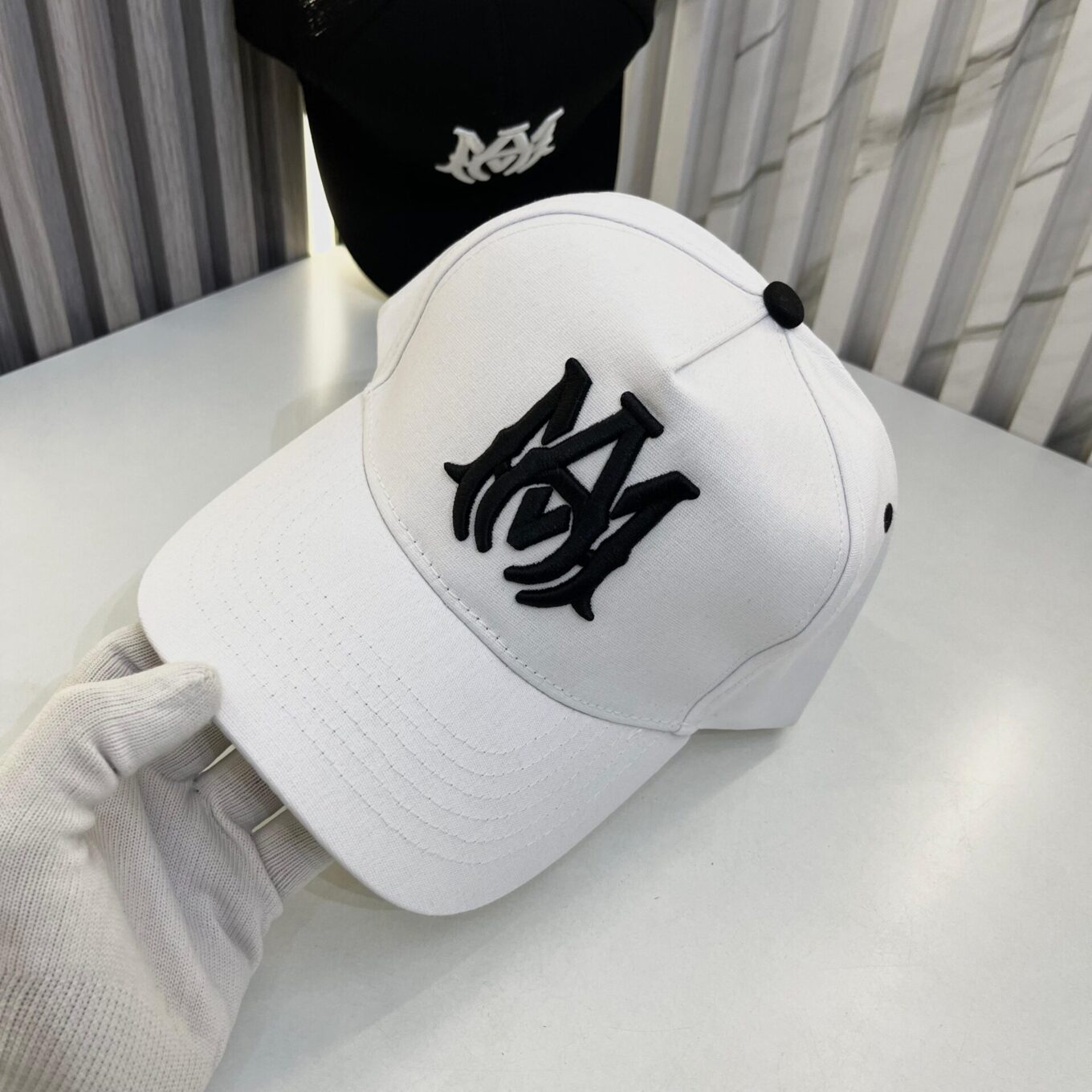 Amiri White Logo Baseball Cap