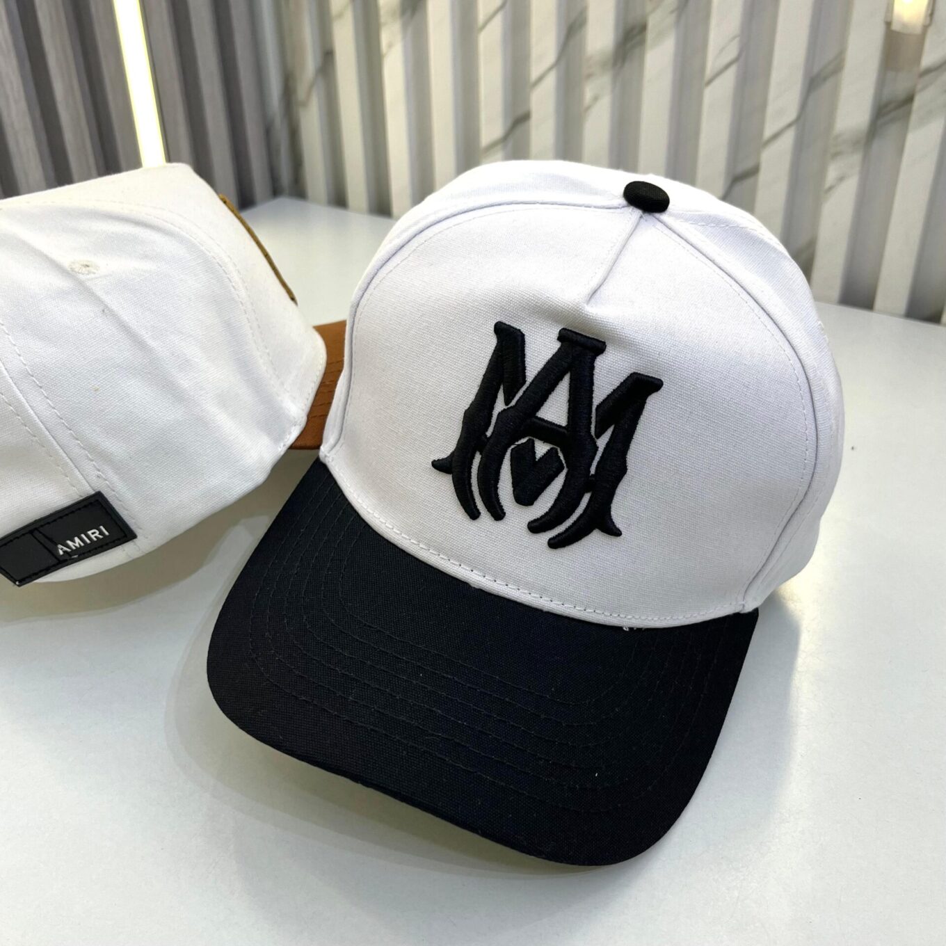 Amiri White Black Baseball Cap