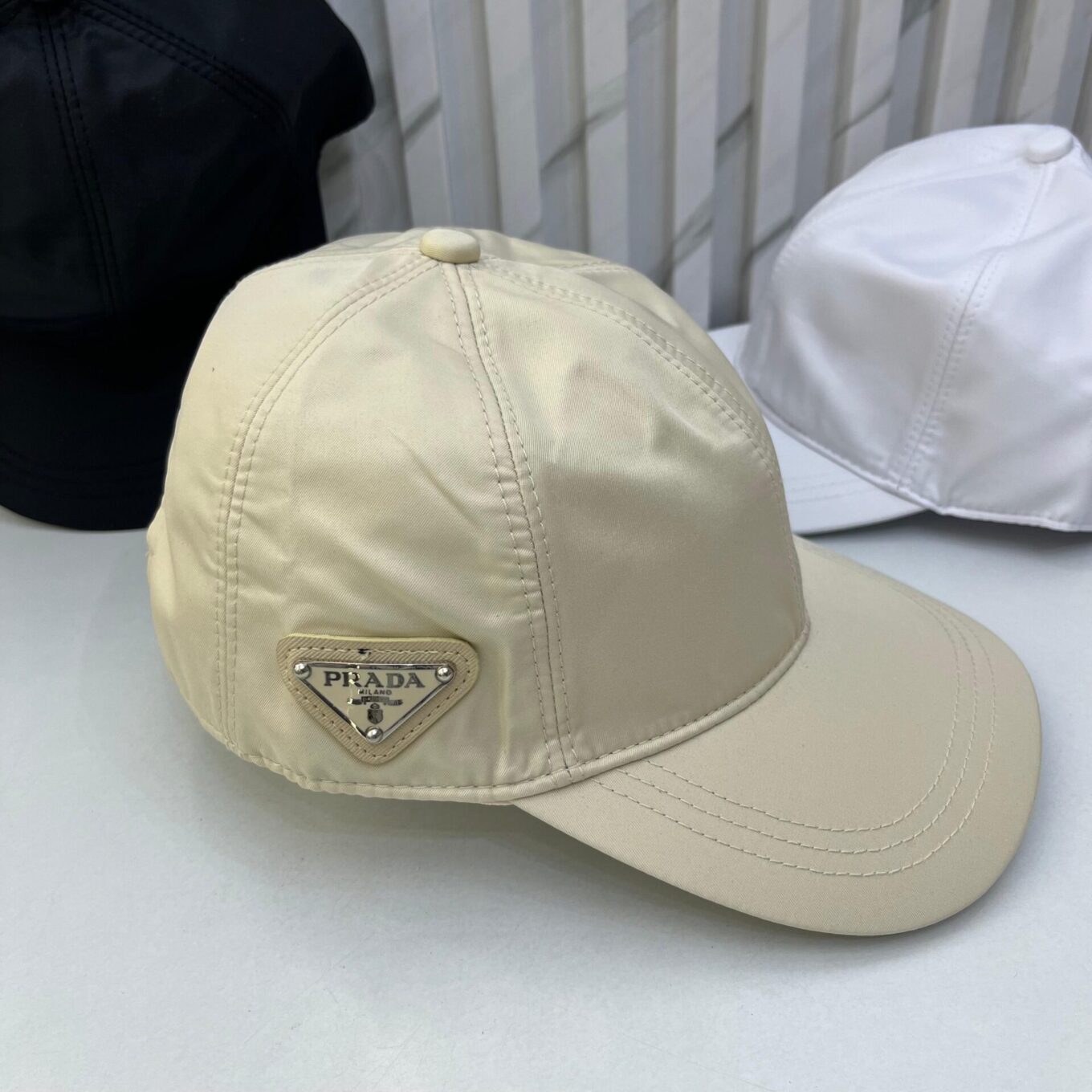 Prada Beige Baseball Cap