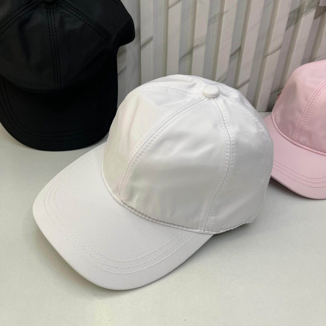 WhatsApp Image 2025-06-18 at 10.36.33 AM Prada White Baseball Cap