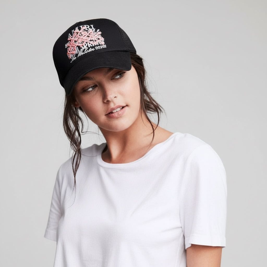 Amiri Black Pink Bone Baseball Cap