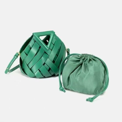 Bottega Veneta Two In One Green Clutch Handbag