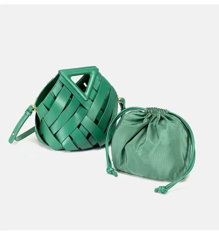 Bottega Veneta Two In One Green Clutch Handbag