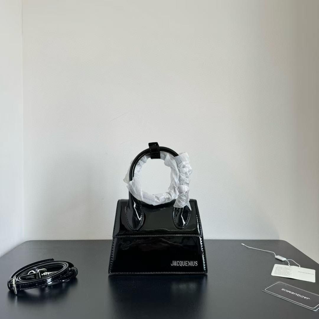 WhatsApp Image 2025-07-11 at 5.10.51 PM Jacquemus Chiquito Glossy Black Handbag (With Box)