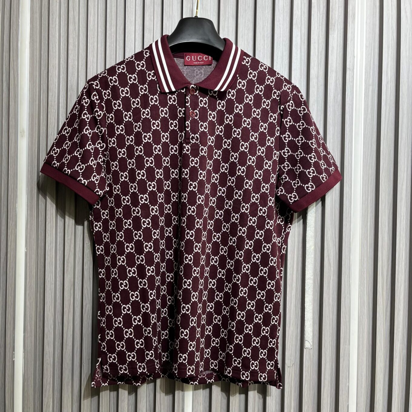 Gucci GG Signature Maroon Men'S polo tshirt