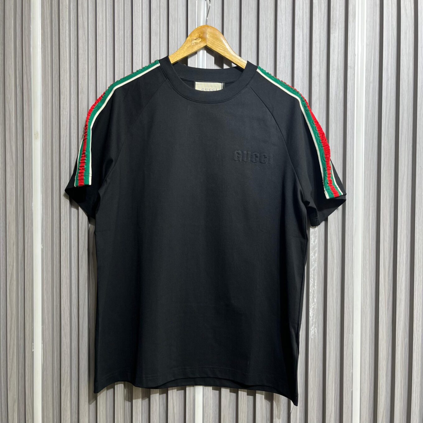 Gucci-Inspired Oversized Black T-Shirt for Men